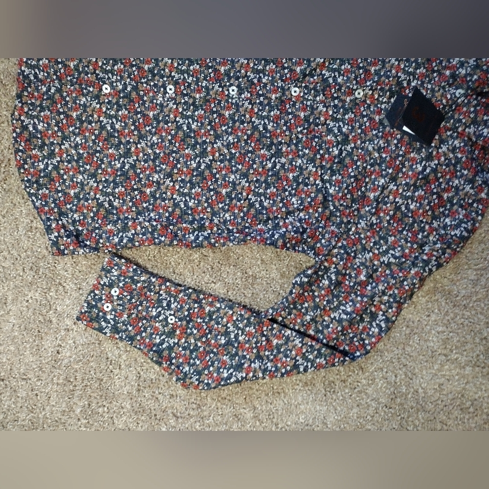 Good Man Brand Floral Long Sleeve Button Down Shirt NWT - Picture 4 of 9